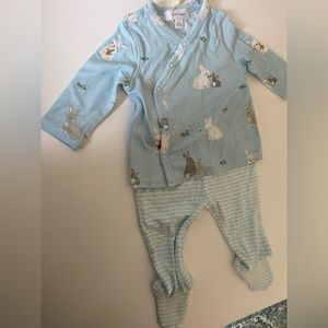 NEW bamboo Angel Dear Take Me Home set, blue bunnies, Sz Newborn